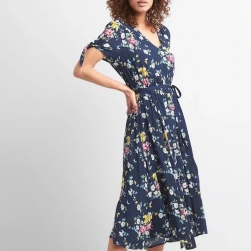 GAP x Sarah Jessica Parker Navy Blue Floral Dress